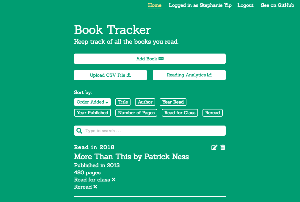 book tracker web app